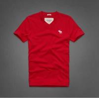 heren abercrombie and fitch v-hals korte tees wit moose logo rood Store Utrecht gkjch214